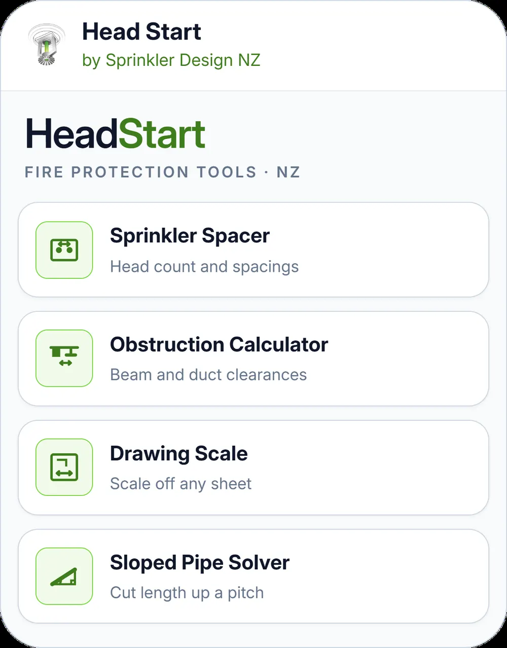Head Start app showing its four tools